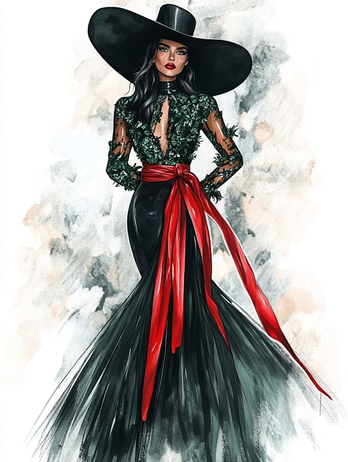 draw a fashion illustration or sketch