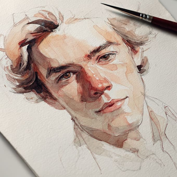 do illustrate watercolor portrait illustration