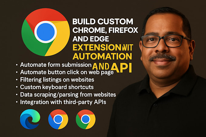 build custom chrome, firefox and edge extensions with automation and API