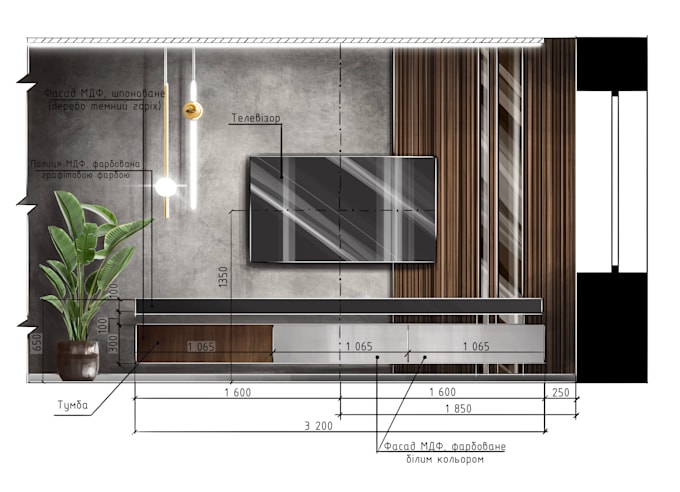 draw atmospheric interior wall elevations in procreate