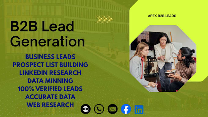 do linkedin research, leads database, email list building, b2b prospecting