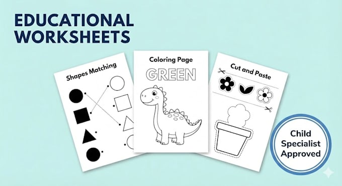 design printable educational worksheets for preschool and kindergarten