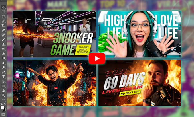 design highly clickable youtube thumbnails