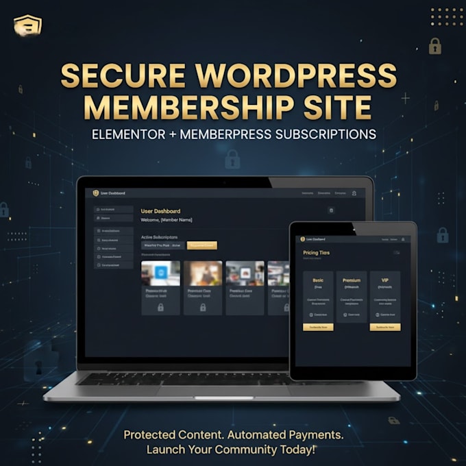 set up elementor website, wordpress membership site, memberpress, subscriptions