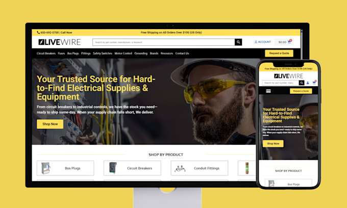 design electrical website electrical equipment supply website power tools store