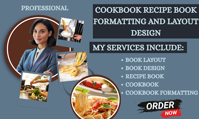 do recipes book, cookbook formatting and layout design for amazon kdp publishing