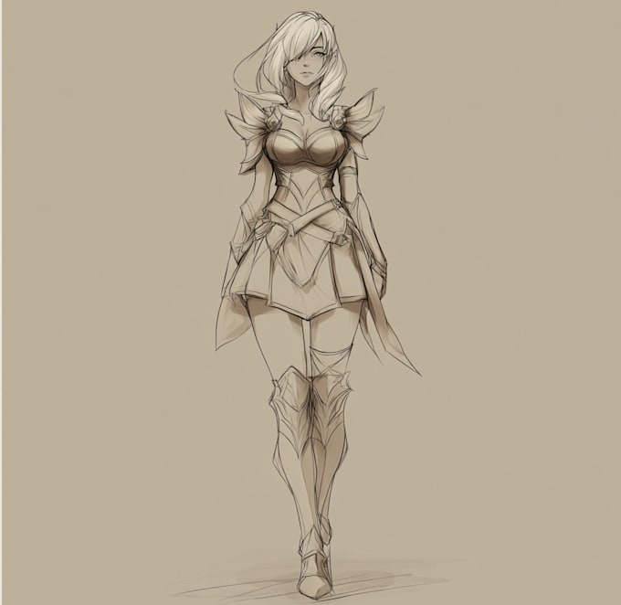 draw fantasy character sketch for you