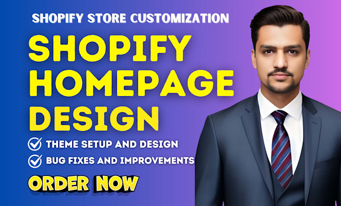 do shopify homepage, landing page, product page design shopify store