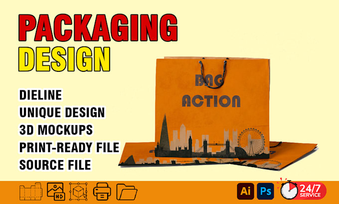 do packaging design with professional box design, packaging box and 3d mockups