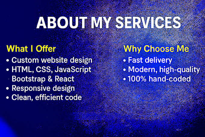 design a modern custom website using HTML, CSS, js, bootstrap, and react