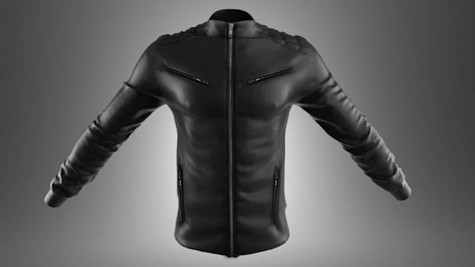 create a 3d puffer or leather jacket for product visualization and ecommerce