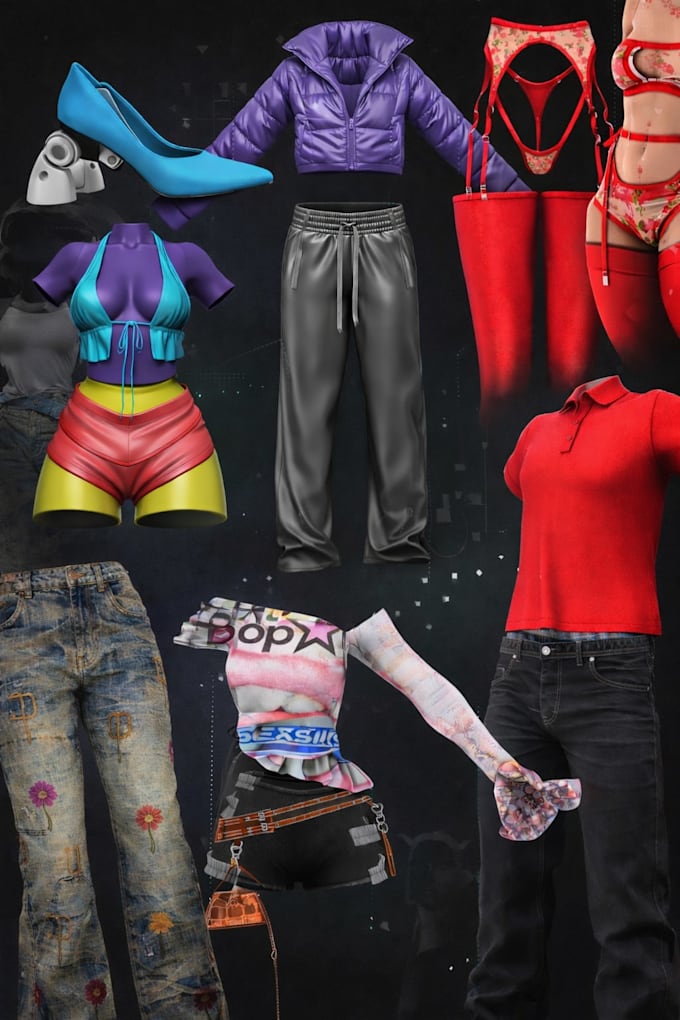 do 3d clothing mesh and texture for secondlife