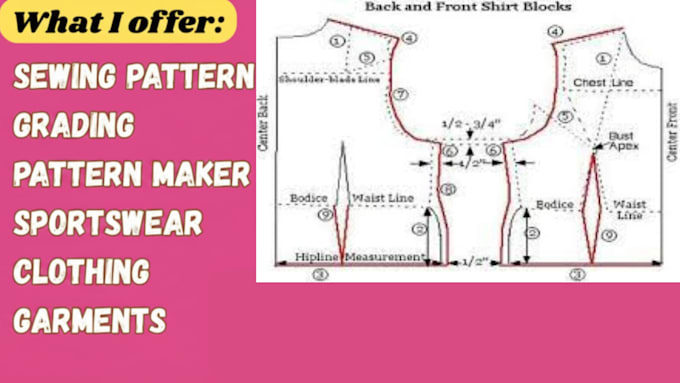 design digital sewing pattern, sewing instruction and tech pack for clothings