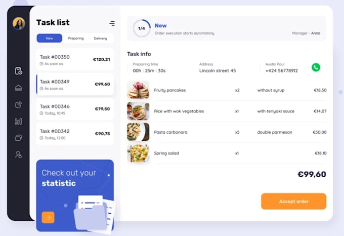 develop food delivery app, restaurant system and rider app