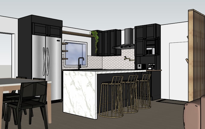 make realistic interior house design rendering