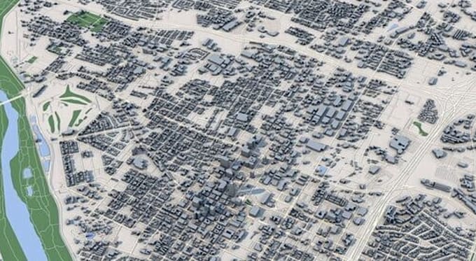 design landscape architecture, urban layout, topographic map, aerial  rendering