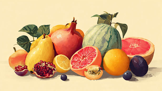 draw realistic plants, vegetables, fruits