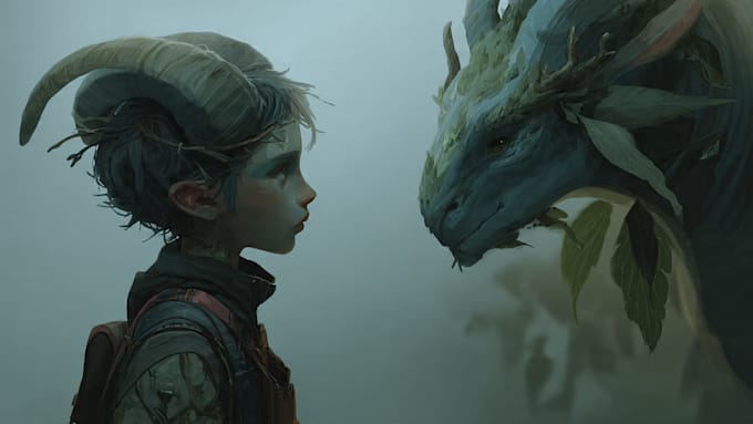 paint semi realistic fantasy art