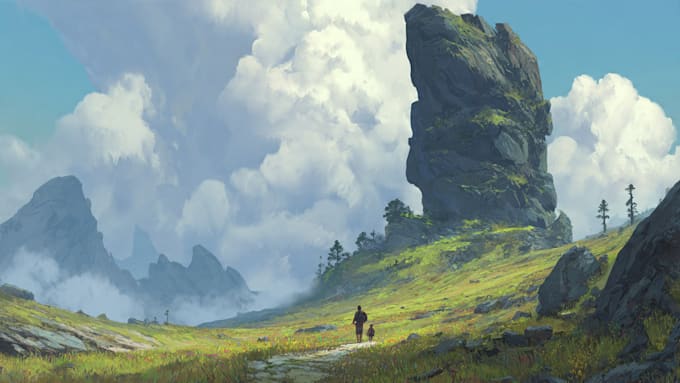draw the landscape illustration or concept art