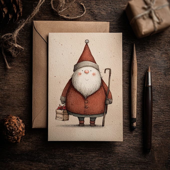 draw unique christmas illustration