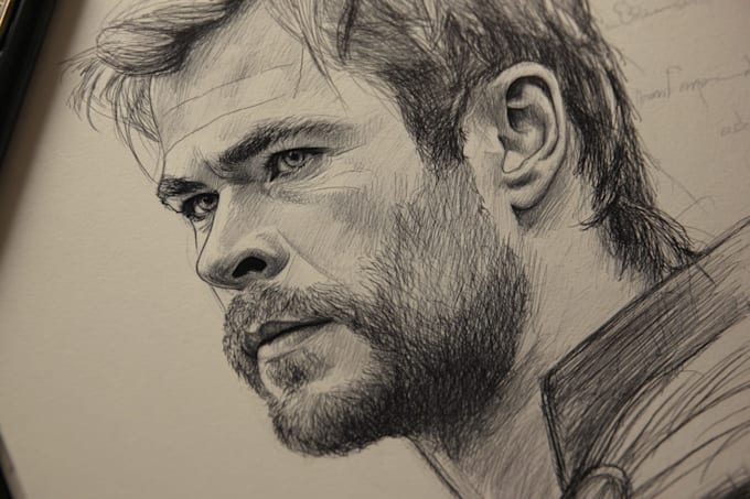 create a superhero realistic portrait sketch