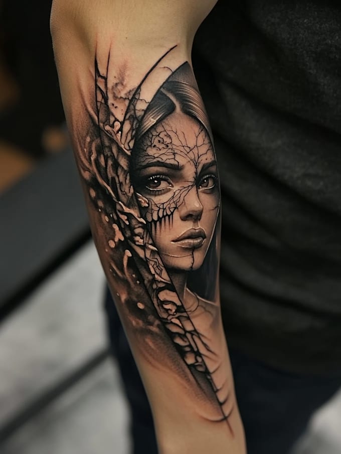high end linework tattoo design for you
