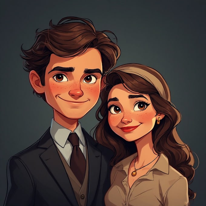 create couple portrait illustration