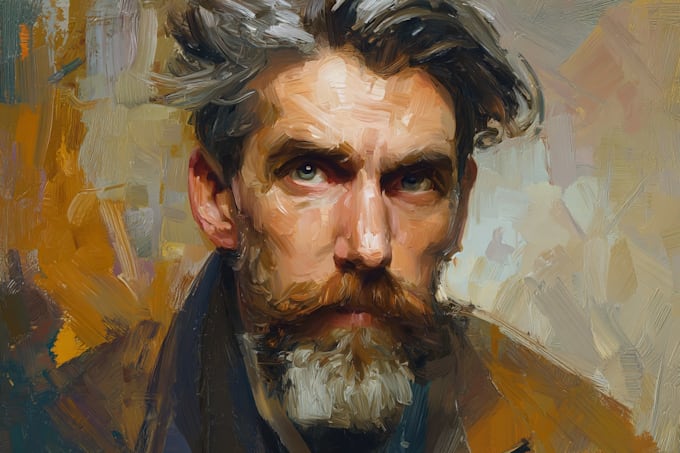make realistic digital oil portrait painting