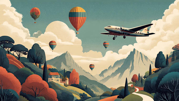 create retro vintage travel poster