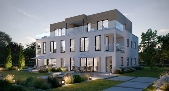 revit architecture, render apartment complexes, remodel building property in row
