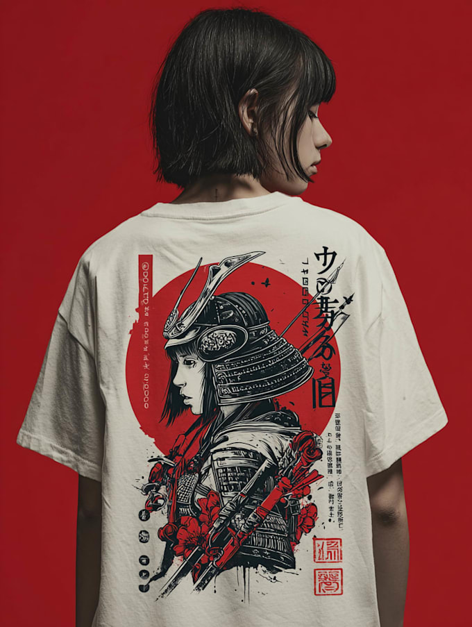 draw a japanese t shirt illustration
