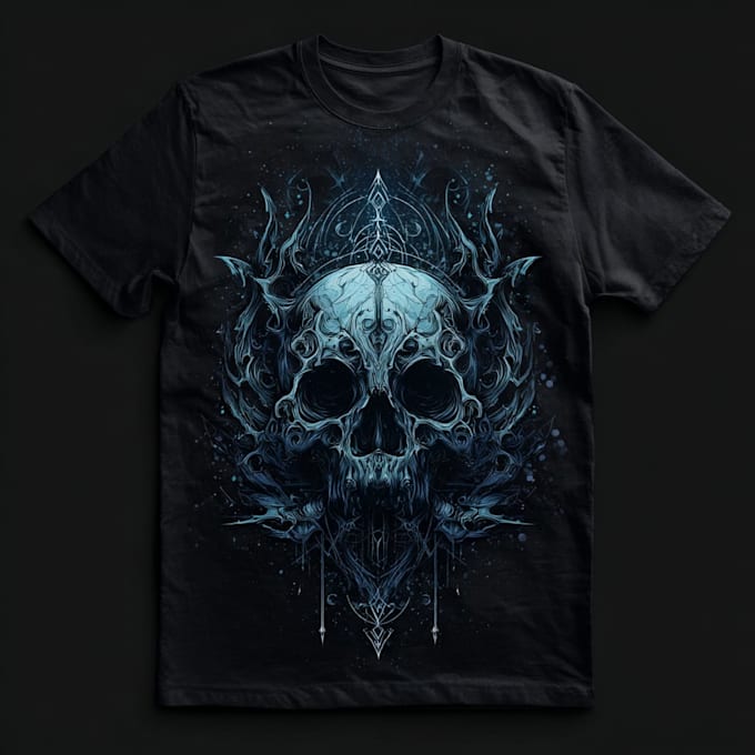make dark art, horror or skull illustration tshirt design