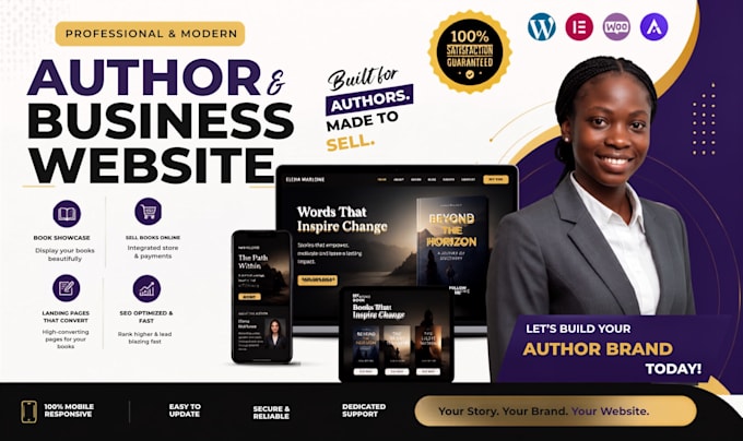 design book author website, ebook website, wix website, business website