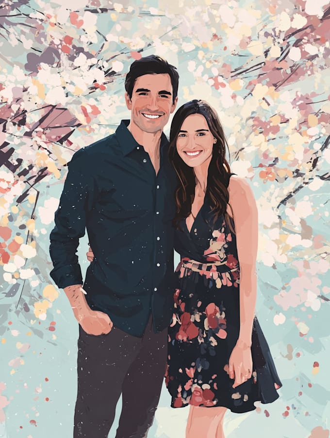 draw couple portrait illustration