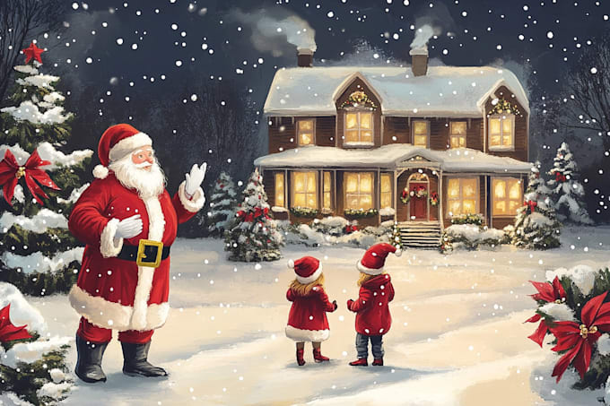 create cute christmas pattern and illustration