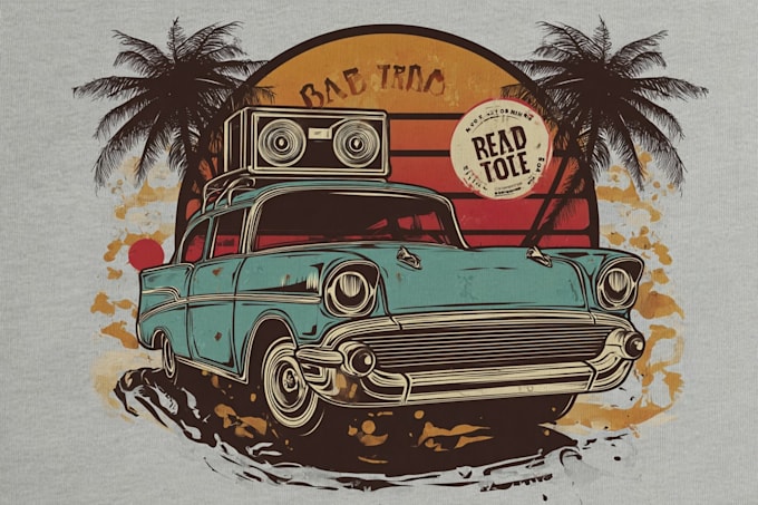 do a printable retro vintage t shirt design