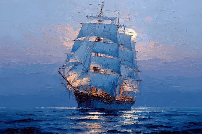 create ship oil painting for you