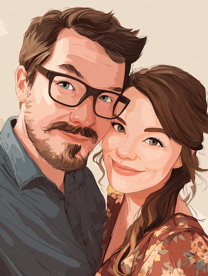 draw couple portrait illustration