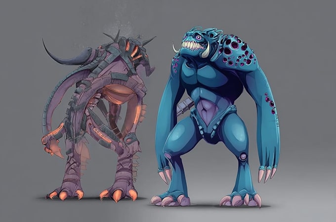 draw a fantasy creature, monster, alien in my style