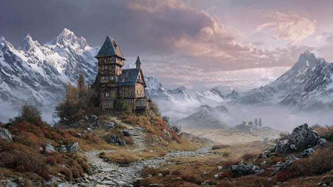 digitally paint fantasy landscape