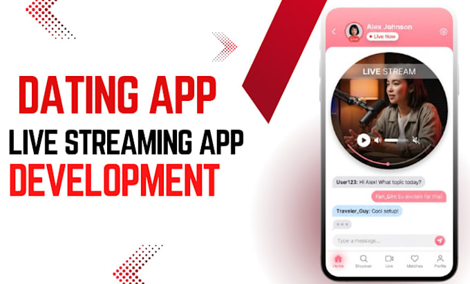 develop dating app, dating live stream app, streaming app, social chat app