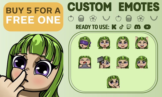 create cute, custom emotes with fast delivery