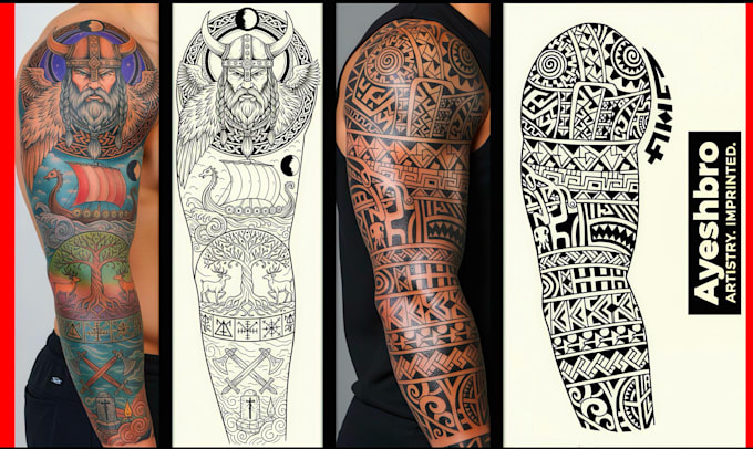 create tattoo sleeve stencils or design custom tattoos with clean linework