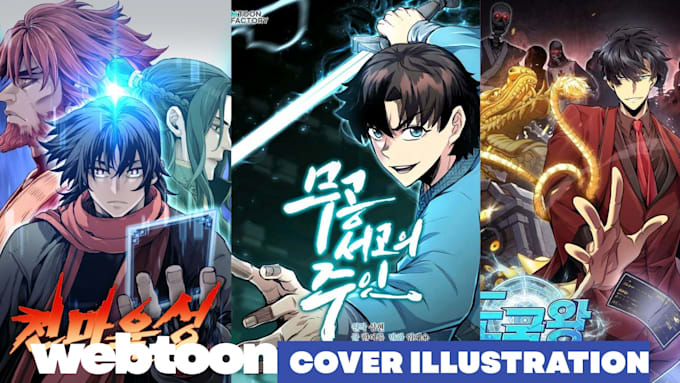 Webcomic Chapter Covers Draw webtoon cover webcomic anime manga cover illustration graphic ...