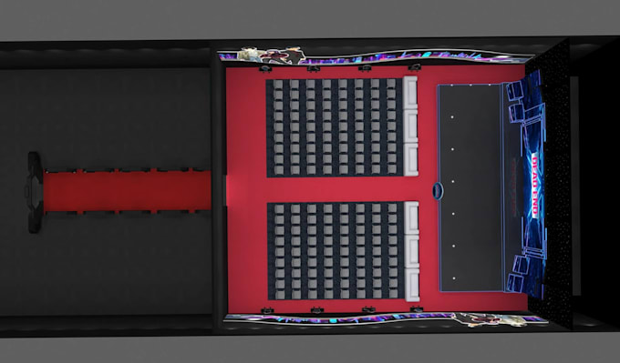 design concert stage ue lighting,layout rendering, 2d plan,led screen,vectorwork