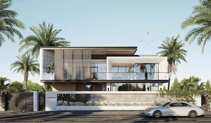 create photorealistic architectural exterior rendering