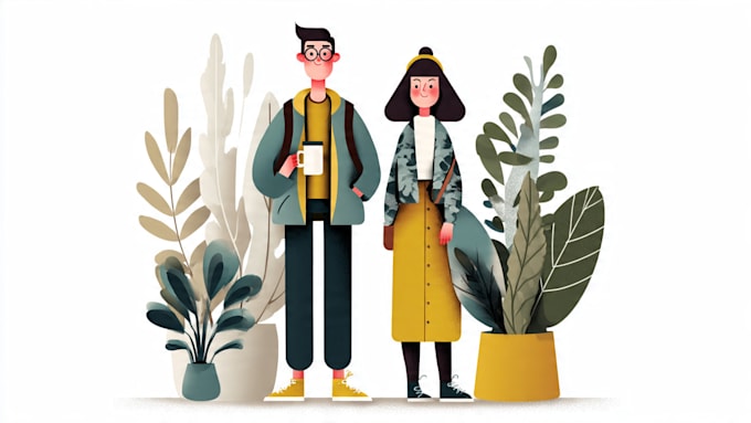 create a digital vector flat character or object illustrations