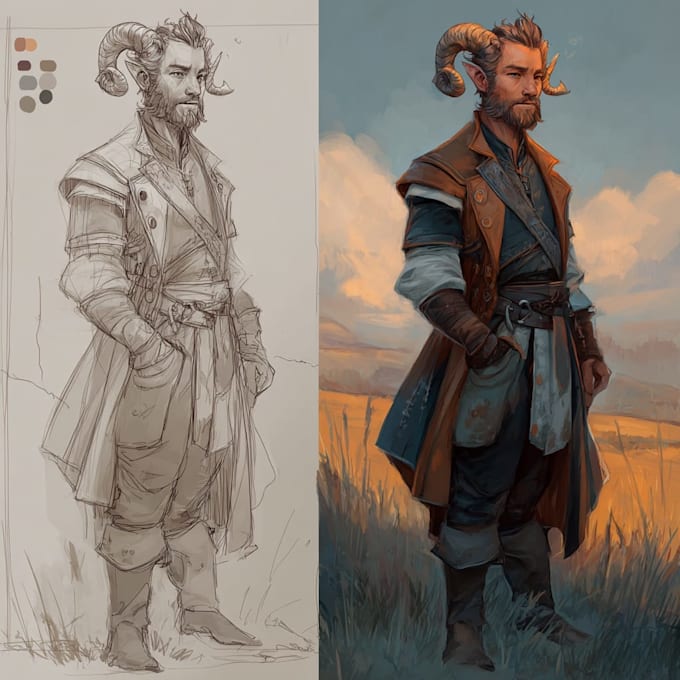 Draw dnd character art, fantasy illustration or concept art by Gaseameo ...