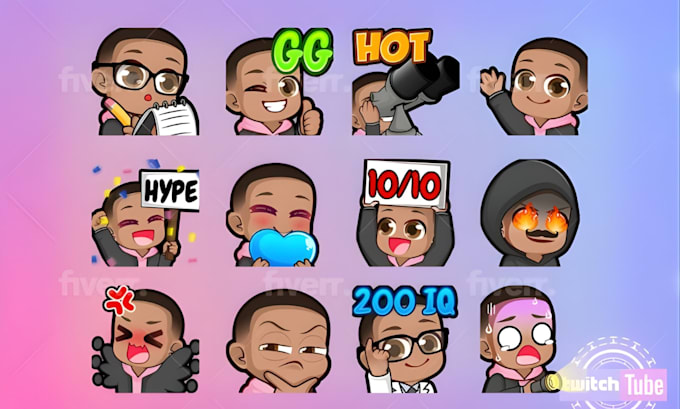 Vtuber emotes twitch animated emotes discord emoji chibi sub badges ...