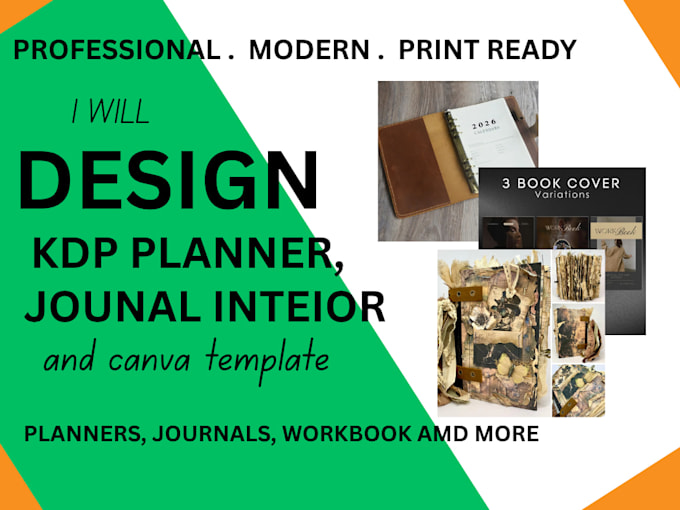design KDP planner, journal interior and canva templates